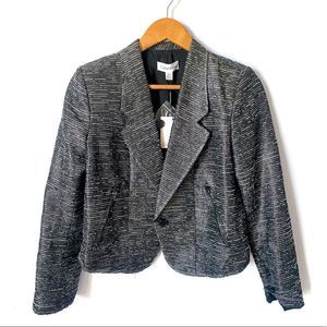 NEW CALVIN KLEIN Black Silver Cropped Jacket